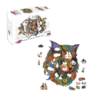 Puzzle- Rainbow Wooden-Chat Pirate- 116 pièces